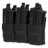 The Condor Triple Stacker M4 Mag Pouch in black holds three rifle magazines in individual compartments, each secured with elastic retention straps.