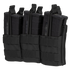 The Condor Triple Stacker M4 Mag Pouch in black holds three rifle magazines in individual compartments, each secured with elastic retention straps.