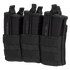 The Condor Triple Stacker M4 Mag Pouch in black holds three rifle magazines in individual compartments, each secured with elastic retention straps.