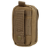The Condor i-Pouch is a compact tan tactical pouch made of durable fabric, featuring a snap button strap and MOLLE webbing on the back.