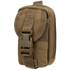 The Condor i-Pouch is a compact brown tactical pouch with a front strap, plastic buckle closure, multiple stitched compartments, and durable fabric.