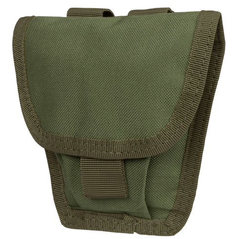 The Condor Handcuff Pouch is a green, rectangular nylon pouch with a Velcro-secured flap and reinforced edge stitching.