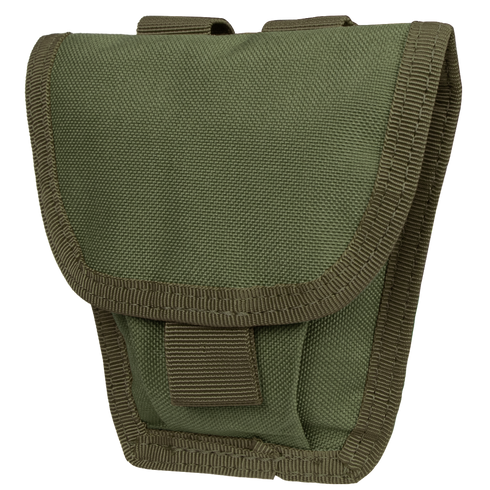 The Condor Handcuff Pouch is a green, rectangular nylon pouch with a Velcro-secured flap and reinforced edge stitching.