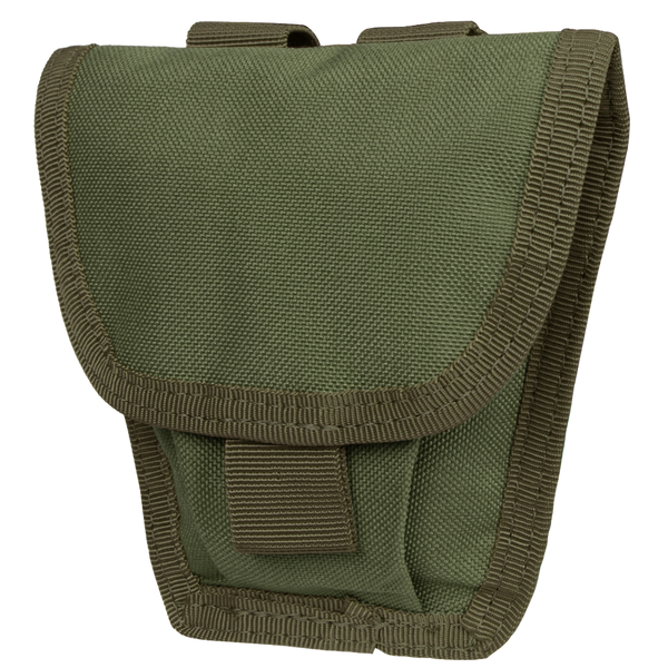 The Condor Handcuff Pouch is a green, rectangular nylon pouch with a Velcro-secured flap and reinforced edge stitching.