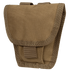 The Condor Handcuff Pouch is a tan tactical pouch made of durable fabric with reinforced stitching and a flap closure, designed for securely carrying handcuffs or small accessories.