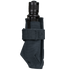 The Condor Flashlight Pouch is a black tactical holder made of durable fabric with a Velcro strap, perfect for securing your flashlight—ideal for law enforcement or shooting range use.