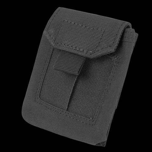 The Condor EMT Glove Pouch is a black, rectangular nylon pouch with a flap closure and rear belt loop—ideal for carrying first responder essentials.
