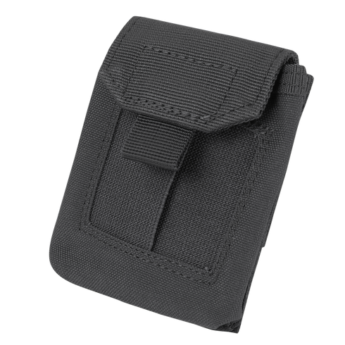 The Condor EMT Glove Pouch is a black, rectangular nylon pouch with a flap closure and rear belt loop—ideal for carrying first responder essentials.