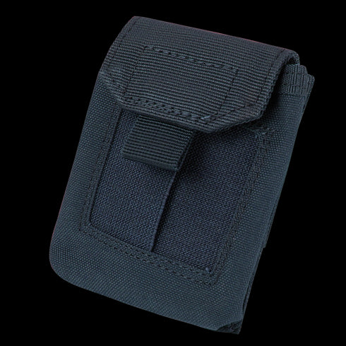 The Condor EMT Glove Pouch is a black, rectangular nylon pouch with a flap and Velcro closure, designed for carrying gloves or small items—ideal for law enforcement or military personnel.