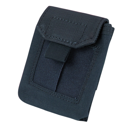 The Condor EMT Glove Pouch is a black nylon case featuring a flap closure and rear belt loop, ideal for carrying small items or accessories.