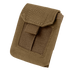 The Condor EMT Glove Pouch is a khaki tactical pouch with a flap closure and front strap, made of durable fabric—perfect for EDC or keeping gloves and gear organized at the range.