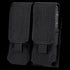 A close-up of two Condor Double M4 Mag Pouches in black, featuring hook-and-loop fastener flaps, attached side by side.