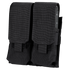 A close-up of two Condor Double M4 Mag Pouches in black, featuring hook-and-loop fastener flaps, attached side by side.