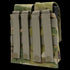The Condor Double M4 Mag Pouch - Scorpion OCP features a camouflage pattern with two compartments for magazines and secure snap-button closures.