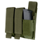 The Condor Triple Pistol Mag Pouch in Olive Drab features three compartments for pistol magazines, each secured by Velcro flaps.