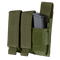 The Condor Triple Pistol Mag Pouch in Olive Drab features three compartments for pistol magazines, each secured by Velcro flaps.