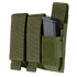 The Condor Triple Pistol Mag Pouch in Olive Drab features three compartments for pistol magazines, each secured by Velcro flaps.