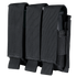 The Condor Triple Pistol Mag Pouch features heavy-duty black fabric and three magazine compartments, each with a flap cover and secure closure.