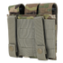 The Condor Triple Pistol Mag Pouch in Scorpion OCP features MOLLE webbing and snap-button closures, designed for secure attachment to tactical gear.