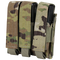 The Condor Triple Pistol Mag Pouch in Scorpion OCP holds three magazines, features camouflage Scorpion OCP color, and secures mags with Velcro flaps.