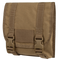 The Condor Large Utility Pouch is a brown tactical pouch featuring a flap closure, two adjustable straps, and plastic buckle fasteners on the front.