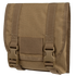 The Condor Large Utility Pouch is a brown tactical pouch featuring a flap closure, two adjustable straps, and plastic buckle fasteners on the front.
