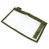 The Condor T & T Pouch, featuring a green fabric border and side flap, is shown lying flat on a white background.