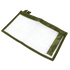 The Condor T & T Pouch, featuring a green fabric border and side flap, is shown lying flat on a white background.