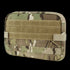 The Condor T & T Pouch in MultiCam features a rectangular design with a camouflage pattern and horizontal webbing straps on the front.