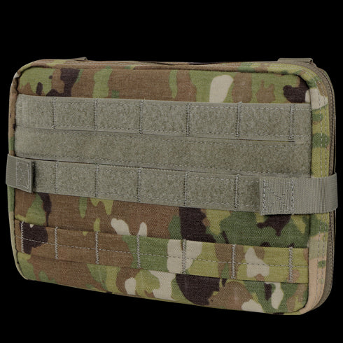 The Condor T & T Pouch in Scorpion OCP features a rectangular design with horizontal straps and a large front Velcro panel.