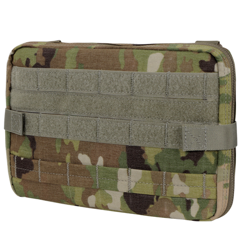 The Condor T & T Pouch in Scorpion OCP features a rectangular design with horizontal straps and a large front Velcro panel.