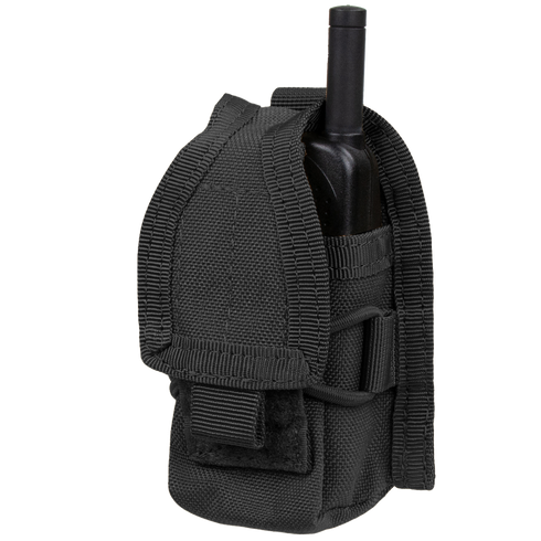 The Condor HHR Pouch is a black tactical nylon case with a cover flap and adjustable straps—ideal for EDC or shooting range use.