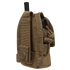 The Condor HHR Pouch is a brown tactical nylon pouch with buckle and strap, ideal for EDC or first responders, designed to securely hold a black handheld radio device.