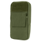 The Condor GPS Pouch in Olive Drab features a front flap pocket and a zippered main compartment, ideal for carrying small items or tools.