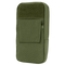 The Condor GPS Pouch in Olive Drab features a front flap pocket and a zippered main compartment, ideal for carrying small items or tools.