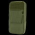The Condor GPS Pouch in Olive Drab features a front flap pocket and a zippered main compartment, ideal for carrying small items or tools.