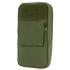 The Condor GPS Pouch in Olive Drab features a front flap pocket and a zippered main compartment, ideal for carrying small items or tools.