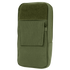 The Condor GPS Pouch in Olive Drab features a front flap pocket and a zippered main compartment, ideal for carrying small items or tools.