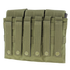 Condor Triple M4 Mag Pouch in Scorpion OCP features five snap-button straps and MOLLE webbing for secure attachment to military or law enforcement gear and backpacks.