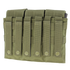 Condor Triple M4 Mag Pouch in Scorpion OCP features five snap-button straps and MOLLE webbing for secure attachment to military or law enforcement gear and backpacks.