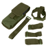 The Condor M4 Buttstock Mag Pouch in Olive Drab features a flap closure and comes with four detachable straps of different lengths, all displayed against a plain background.