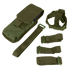 The Condor M4 Buttstock Mag Pouch in Olive Drab features a flap closure and comes with four detachable straps of different lengths, all displayed against a plain background.