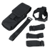 The Condor M4 Buttstock Mag Pouch is a black nylon tactical pouch with a flap cover, designed for military or law enforcement use. It comes with four adjustable black straps and plastic buckles, shown on a plain background.