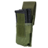The Condor Single M4 Mag Pouch in MultiCam holds one rifle magazine, secured with a flap and hook-and-loop fastener—ideal for tactical use.