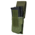 The Condor Single M4 Mag Pouch in MultiCam holds one rifle magazine, secured with a flap and hook-and-loop fastener—ideal for tactical use.