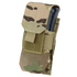 The Condor Single M4 Mag Pouch in MultiCam features a flap closure and holds a black magazine partially visible at the top.