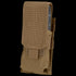 The Condor Single M4 Mag Pouch is a tan nylon pouch with a flap closure, showing a magazine partially visible at the top.