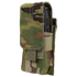The Condor Single M4 Mag Pouch in Scorpion OCP securely holds a black rifle magazine with its flap closure and camouflage design.