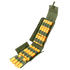The Condor Shotgun Reload Pouch is a green fabric holder with elastic loops, displaying multiple yellow shotgun shells, shown open and angled.