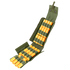 The Condor Shotgun Reload Pouch is a green fabric holder with elastic loops, displaying multiple yellow shotgun shells, shown open and angled.